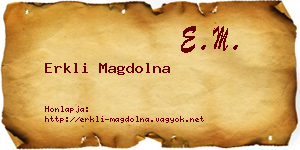 Erkli Magdolna névjegykártya